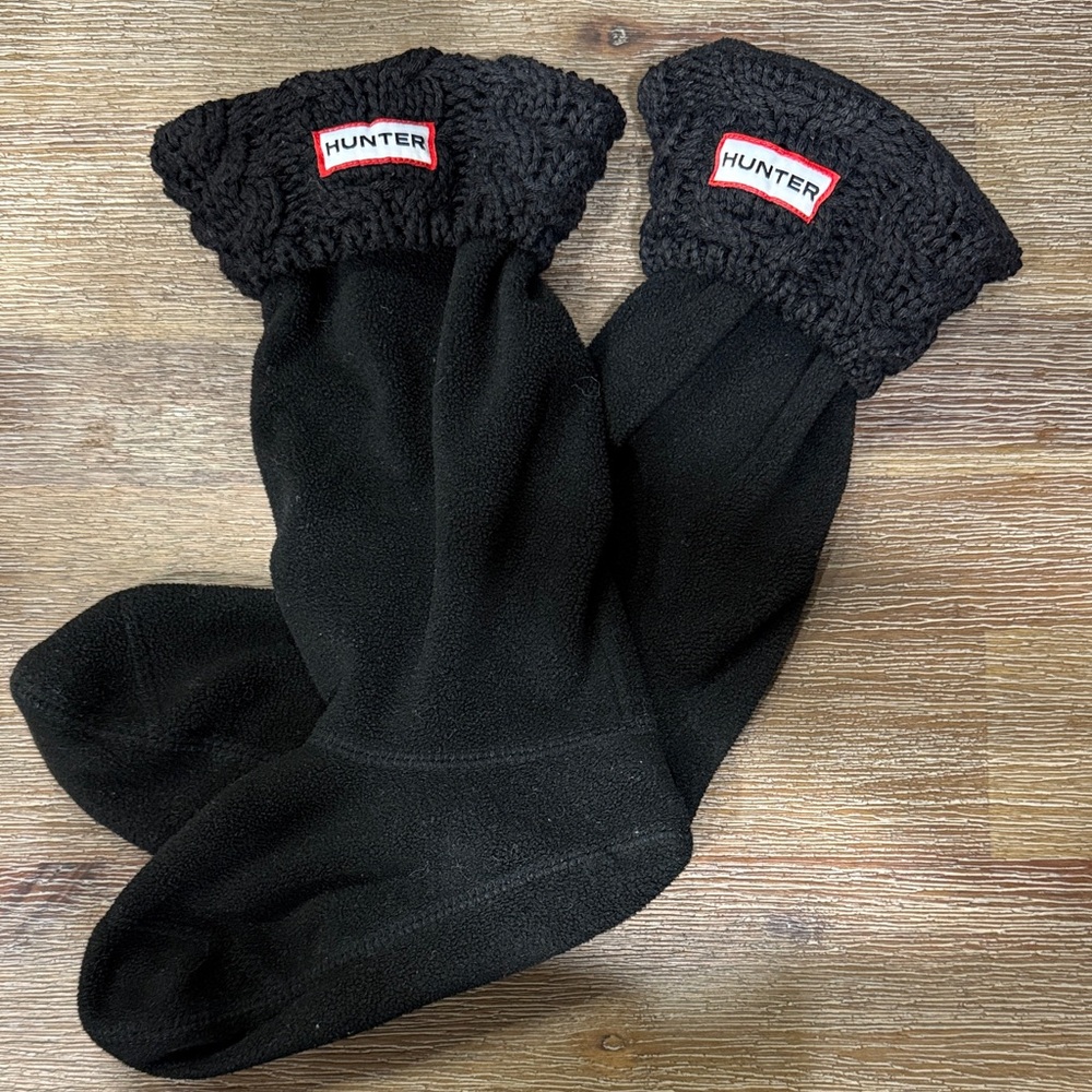 Hunter Black Fleece w/ Knit Cuff Boot Liners